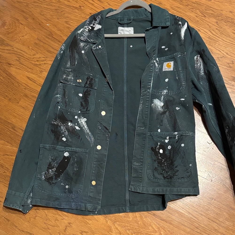 Carhartt x grifter Dark Green Paint-Splattered Jacket